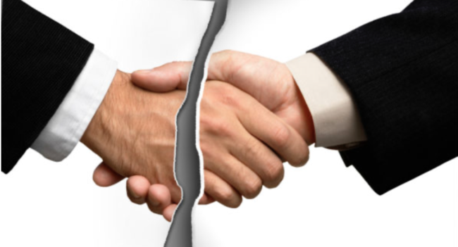 Two business people shaking hands