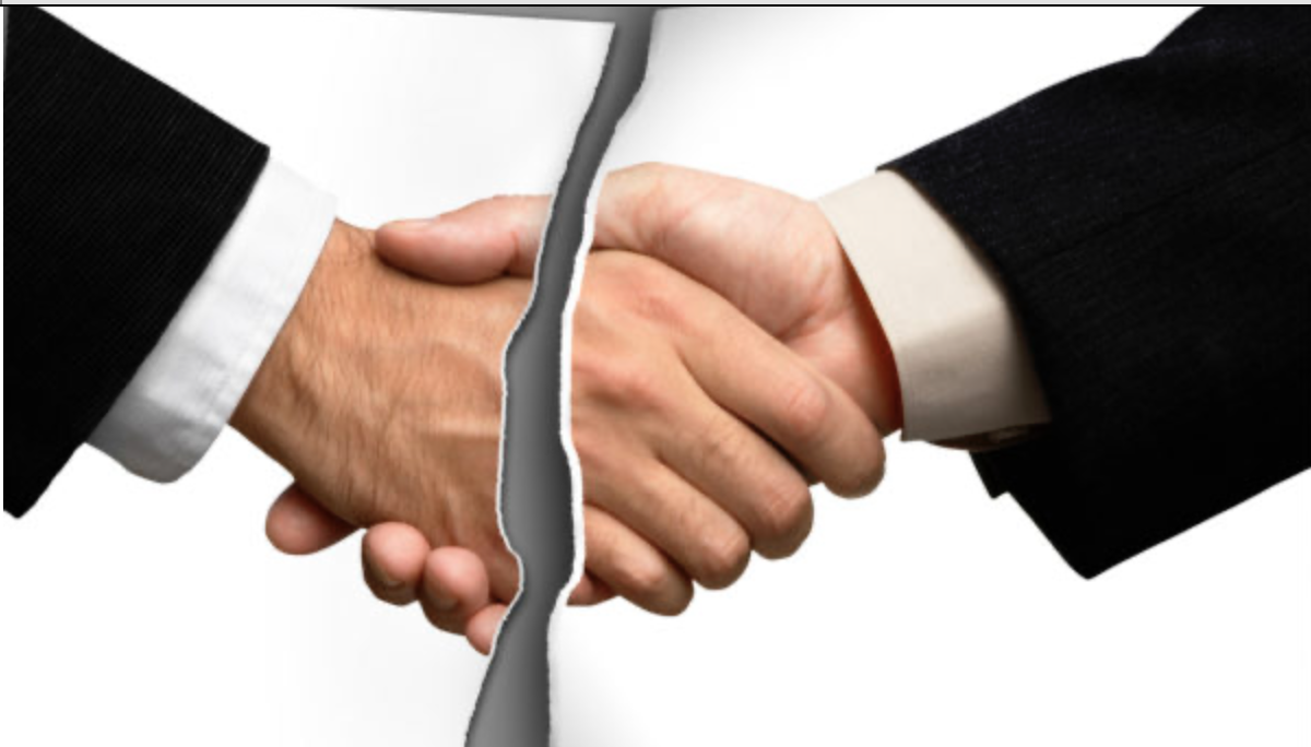 Two business people shaking hands